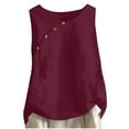 thumbnail image 1 of Mrat Camisoles Fashion Women's Casual Sleeveless Button Round Neck Solid Tops Button Tank Tops Classic Cami S-385 Purple XXL, 1 of 6