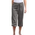 thumbnail image 1 of Mrat Capris for Women Sweatpants Capris Pants Cropped Jogger Running Pants Casual Summer Trousers Comfy Workout Hiking Pull on Capris for Women Dark Gray XXXXXL, 1 of 6