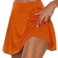 thumbnail image 1 of Mrat Cargo Half Short for Ladies Women's Fashion Color Fake Two Piece Yoga Pants 3/4 Shorts Lightweight Summer Pants Women S-640 Orange M, 1 of 5