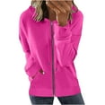 thumbnail image 1 of Mrat Casual Jackets for Women Ladies Hoodies Jackets with Hood Womens Winter Polyester Long Sleeve Pockets Zip up Hooded Sweatshirt Lightweight Fleece Jackets Outerwear I-Purple S, 1 of 5