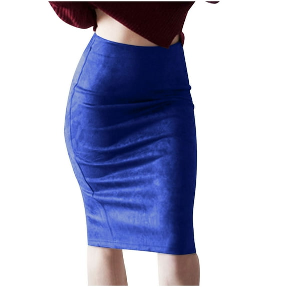 Mrat Women's Tulle Skirt Full Length Suede Skirt Skirt Cover Ups for Swimwear Women With Split Deerskin Velvet Hollow Out Beach Short Skirts Skirt With High Waist And Buttocks Blue M