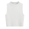 thumbnail image 1 of Mrat Casual Tank Tops for Women Knit Tank Tops for Women Crewneck Sleeveless Stretchy Athletic Tops Pullover Casual Trendy Sweater Vests Blouses Tops S-418 White L, 1 of 7
