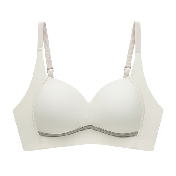 Mrat Backless Bras for Women Push up Casual Front Button Shaping Cup Shoulder Strap Underwire Bra Plus Size Wire-Free Bra Pads Inserts Push up L_13 Beige 34