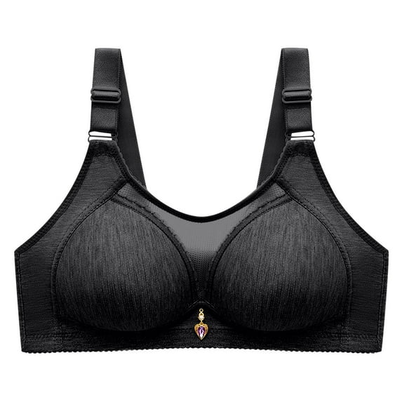 Mrat Clearance Bralette for Women Bowknot Printed Bras Small Breast Bras Underwire Nursing Comfortable Hollow Out Bra Underwear Black_C 3XL