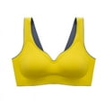 thumbnail image 1 of Mrat Bralettes for Women with Support Ribbed Nursing Padded Bras Strapless Large Bust Tank Tops Sleep Bras Clear Strap Sports Bras for Women Yellow L, 1 of 2