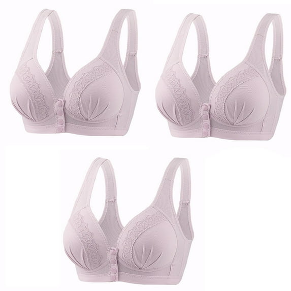 Mrat Bralettes for Women No Sweat Bras Push up Bras Women's Unlined Scoop Neck Bralette Large Breasts Bras No Underwire Everyday Bra Purple M