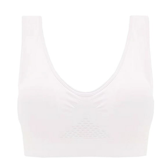 Mrat Bras for Breastfeeding Ladies Traceless Comfortable No Wire Vest Breathable Gathering Sports Bra Woman Underwear Tank with Built in Bra 7 White M