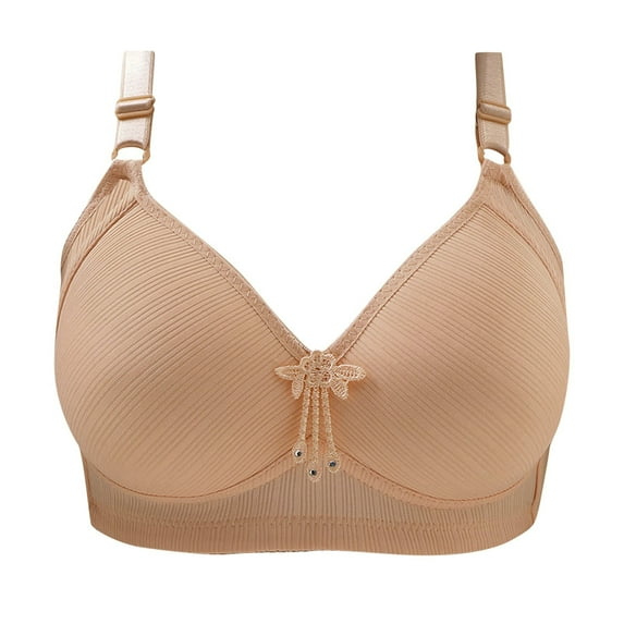 Mrat Bras Womens Comfortable Lace Breathable Bralettes for Women with Support Bra Underwear No Underwire Strappy Sports Bra for Women L_1 Khaki XL