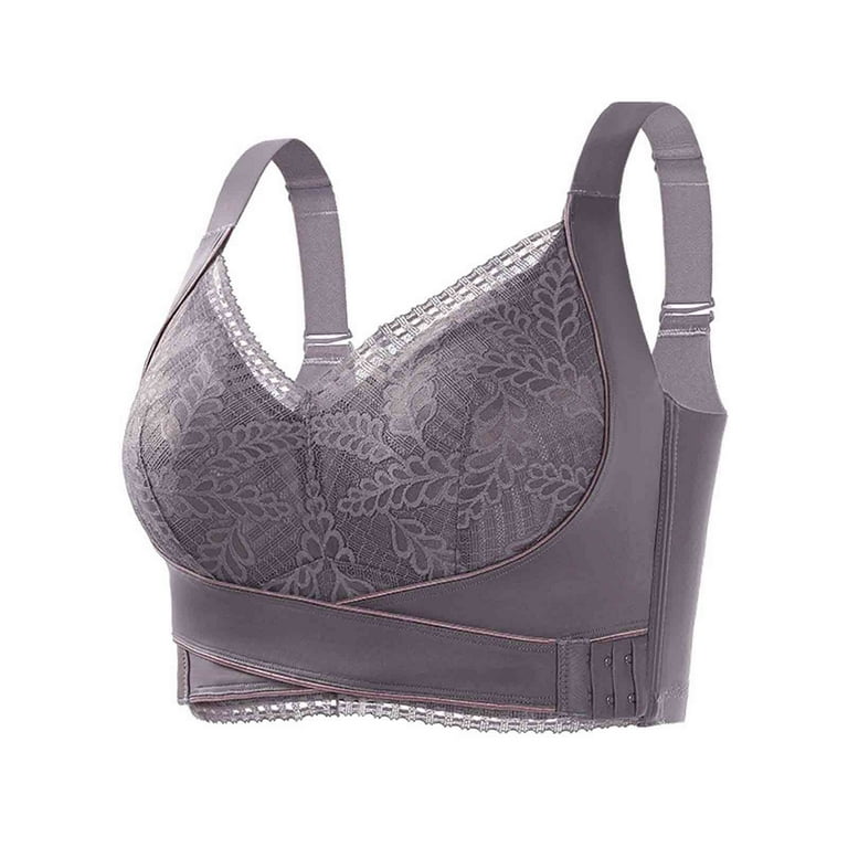 Mrat Clearance Bras for Ladies Clearance Large Chest Slim Appearance Care  and Maintenance Bra Thin Large Collar Adjustment Bra Women's Bra Plus Size  Lingerie with Bra Support L_15 Gray 2XL 
