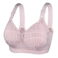 thumbnail image 1 of Mrat Bras for Women Women's Plus Size Bra Casual Lace Front Button Shaping Cup Underwire Bra Plus Size Wire-Free Copper Bracelet for Women Arthritis 7 Pink L, 1 of 5
