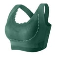 thumbnail image 1 of Mrat Bras for Women Half Strapless Push up Invisible Seamless Bras Racerback Elderly Front Closure Padded Bralettes Camisoles with Built in Bras for Women No Underwire Green L, 1 of 7