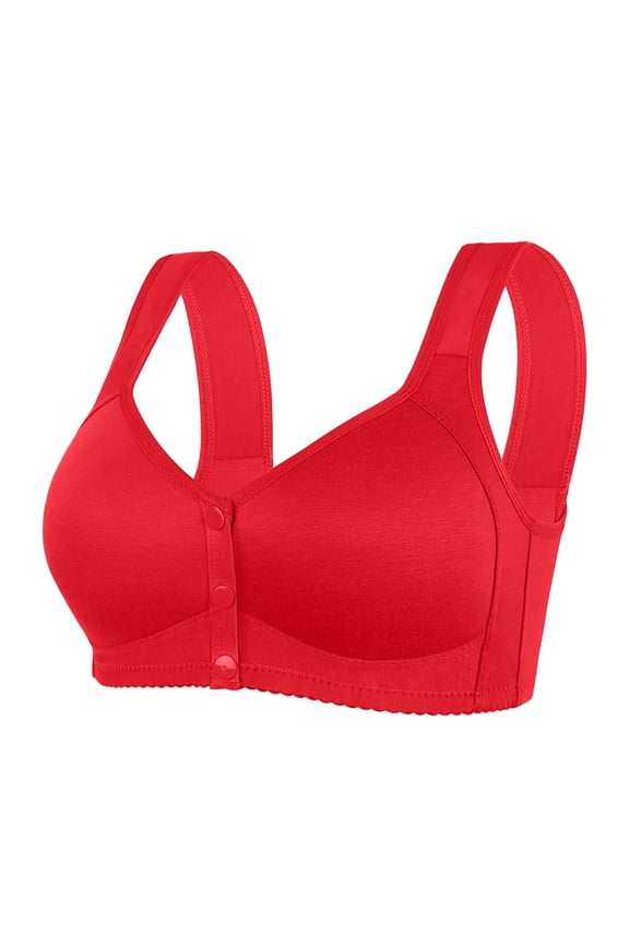 Mrat Bras for Women Pack Women's Large Sized Seamless Comfortable Breathable Underwear Daily Bra Pumping and Nursing Bra L_2 Red 42
