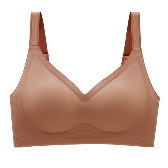 Mrat Clearance Bras for Women Strapless Plus Size Swim Under Shirt Bras Full Coverage Push up Strapless Push up Sports Backless Bra Back Support Bras for Women No Underwire Khaki L