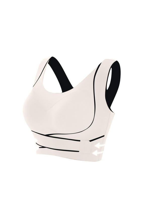 Mrat Bras for Women No Underwire Zip Front Sports Front Closure Seniors Wireless Strapless Bras Front Closure Sport High Support Padded Bras Strapless Large Breasts Racerback Bra White 3XL