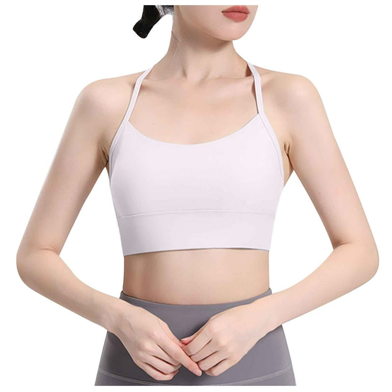 Mrat Clearance Bras for Back Clearance Women's Sports Bra Vest Push-Up Yoga  Fitness Sports Bra with Removable Chest Pad Sleep Bra L_26 White M