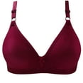 thumbnail image 1 of Mrat Clearance Bras for Women Clearance Womens Comfortable Lace Breathable Bra Underwear No Underwire Bras for Women Wine S, 1 of 3