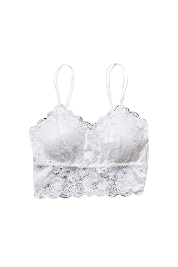 Mrat Breezies Bras Women Solid Underwired with Breast Pad Lace Lingerie Everyday Bras Binder Bra L_15 White L