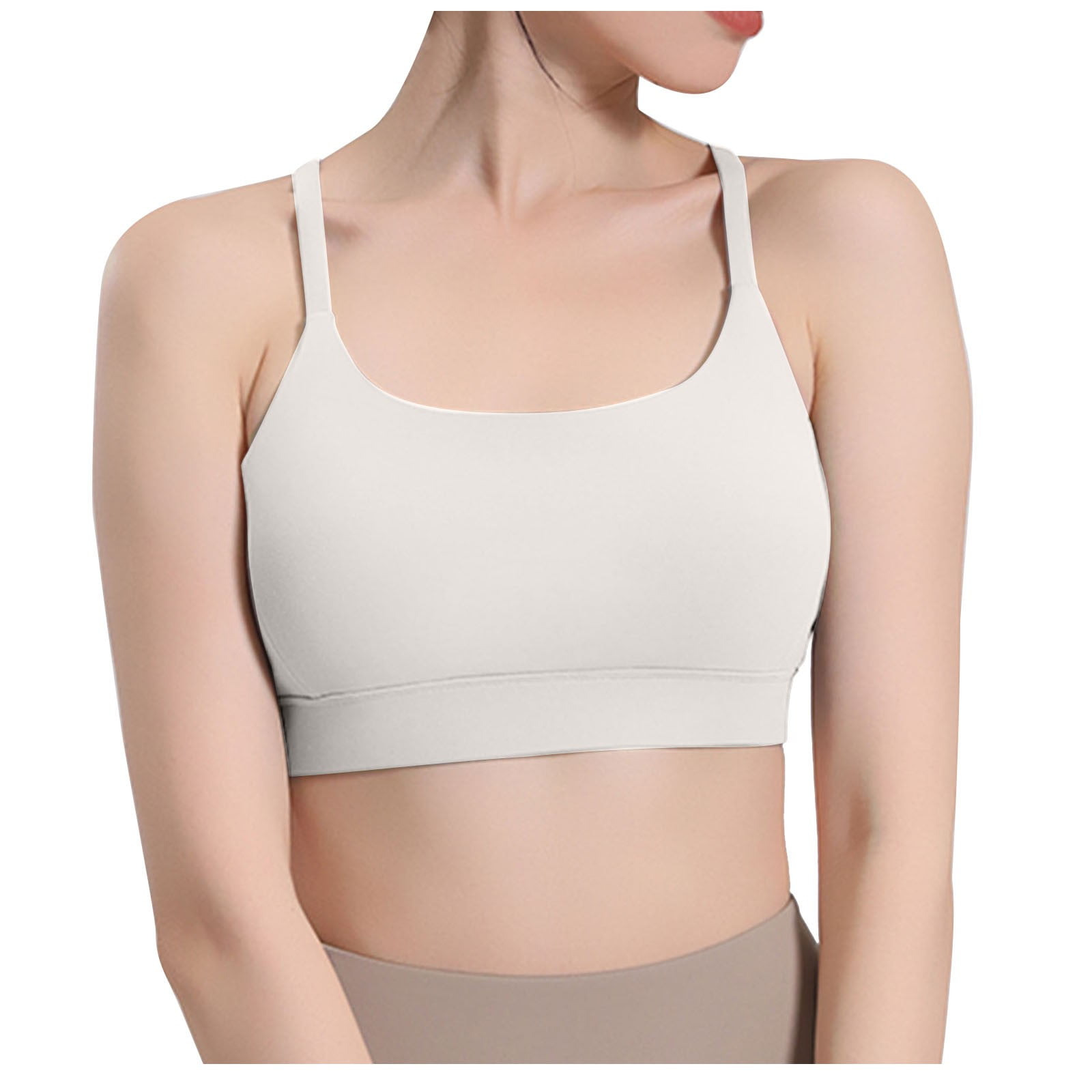 Mrat Clearance Bras for Back Clearance Women's Sports Bra Vest Push-Up Yoga  Fitness Sports Bra with Removable Chest Pad Sleep Bra L_26 White M
