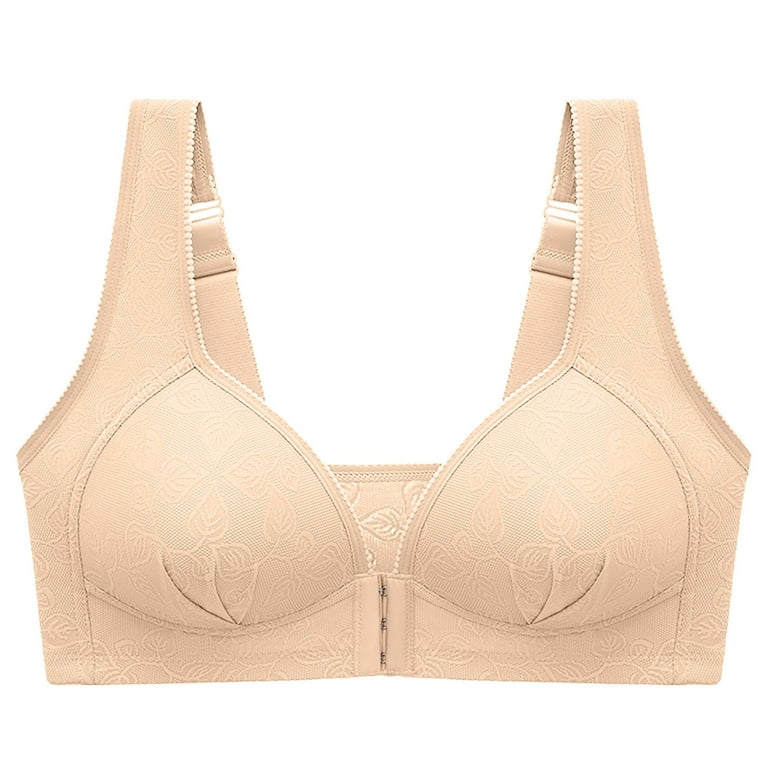 Mrat Clearance Cotton Bras for Women Clearance Ladies Traceless Comfortable  No Wire Vest Breathable Gathering Front Opening Buckle Bra Woman Underwear  Sports Bra Tank 7 Beige M 38/85 