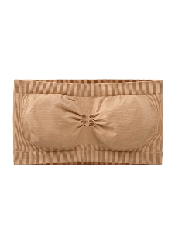 Front Closure Bras Women's Vest Yoga Comfortable Wireless Underwear Breast Wrapping Bras for Women Plus Size Strapless Bandeau Bras for Women Beige XXXL