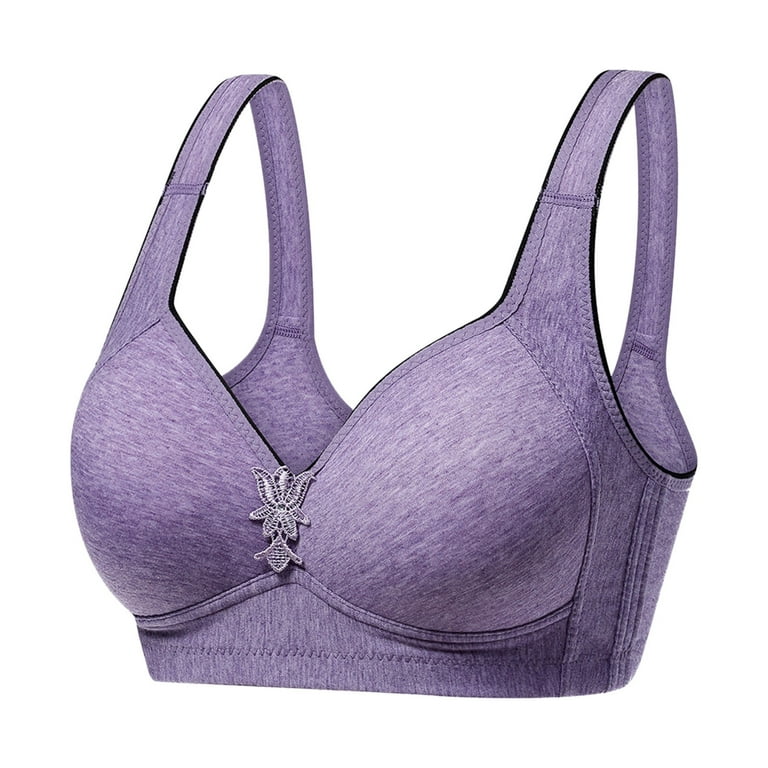Mrat Clearance Front Closure Bras for Women Wire-Free Large Breasts Bras  for Elderly Front Closure Sports Wireless with Support and Lift Front  Zipper Sport Bras Comfortable Womens Sports Bras Purple M 