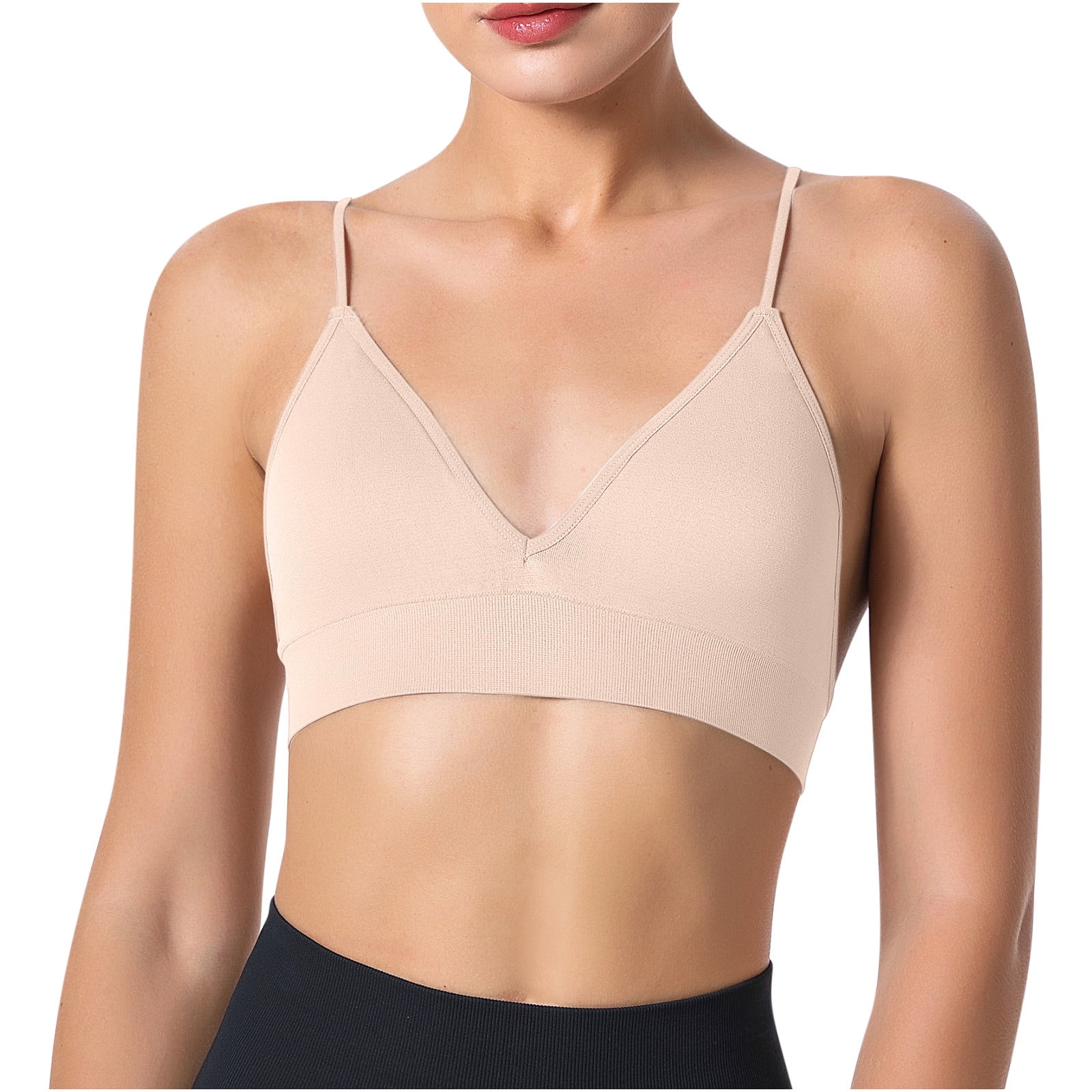  Workout Sports Bras for Women Longline Strappy Seamless Sports  Bra Tank Top Lightly Lined Stretch Gym Running Yoga Bralette Women's Sports  Bras (Black,M) : Clothing, Shoes & Jewelry