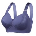 thumbnail image 1 of Mrat Ladies Bras Women's Plus Size Bra Casual Lace Front Button Shaping Cup Underwire Bra Plus Size Wire-Free Floral Comfort Rose Bra 8 Dark Blue L, 1 of 2