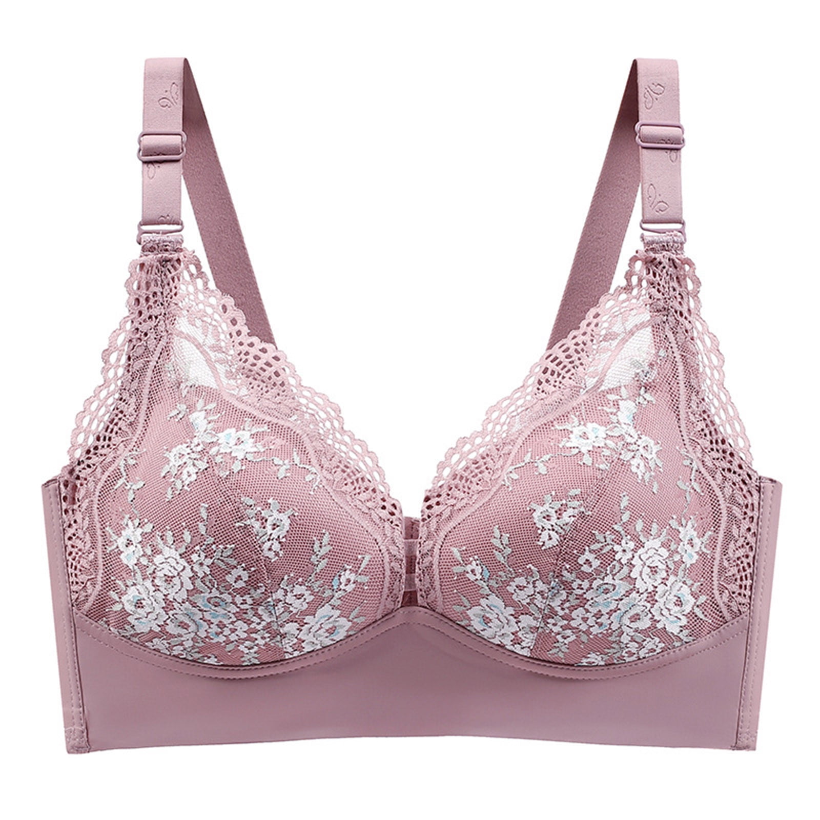 Mrat Clearance Bras for Older Women Clearance Womens Solid Color  Comfortable Hollow Out Perspective Bra Underwear No Underwire Floral S Comfort  Rose Bra L_17 Gray L 