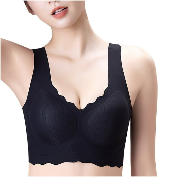 Mrat Plus Size Bras Women's Bra Underwear Removable Shoulder Strap Daily Comfort Bra Underwear Third Love Bras for Women Front Closure Wireless Bras for Women Black XXXXXL