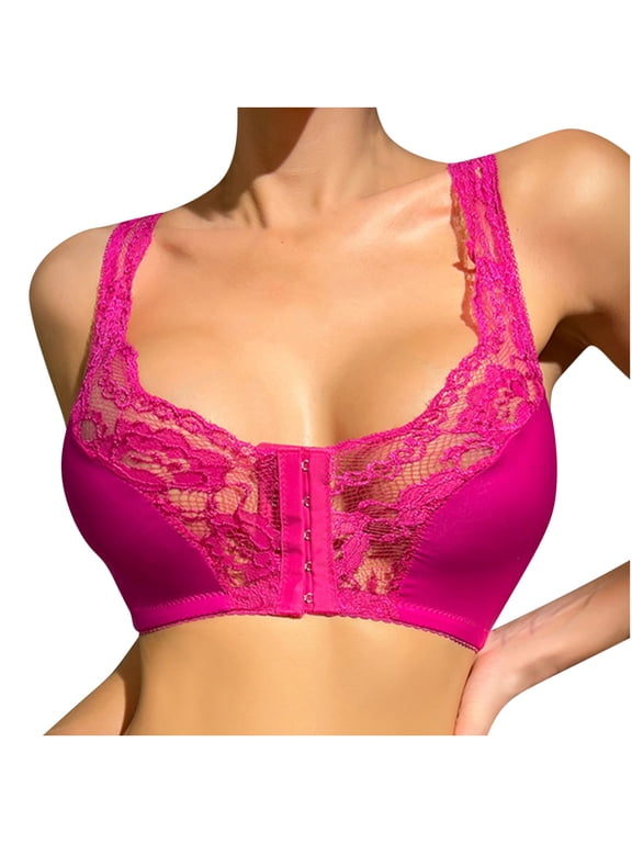 Plus Size Bras for Women Ladies Bra without Wire Plus Size Bandeau Plus Size Bralettes for Women Plus Size Bras for Women Large Lace Size Lingerie Bras Purple 4XL