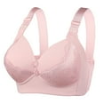 thumbnail image 1 of Mrat Plus Size Sports Bras for Women Women's Plus Size Bra Casual Lace Front Button Shaping Cup Underwire Bra Plus Size Wire-Free Pregnancy Bra 8 Pink S, 1 of 4