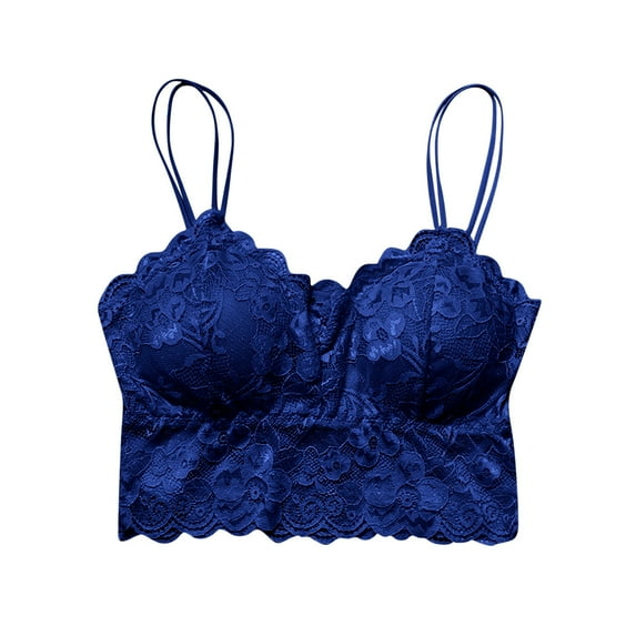 Mrat Pregnancy Bras for Women Women Solid Underwired with Breast Pad Lace Lingerie Everyday Bras Bra Bags for Laundry L_15 Blue M