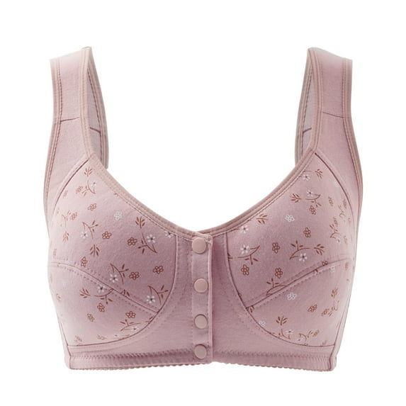 Mrat Racerback Bras for Women Front Snaps Seniors Strapless Bras Tshirt Bras No Underwire Stretch Seamfree Cami Strap Bralette High Support Sports Bras Lingerie Bras L