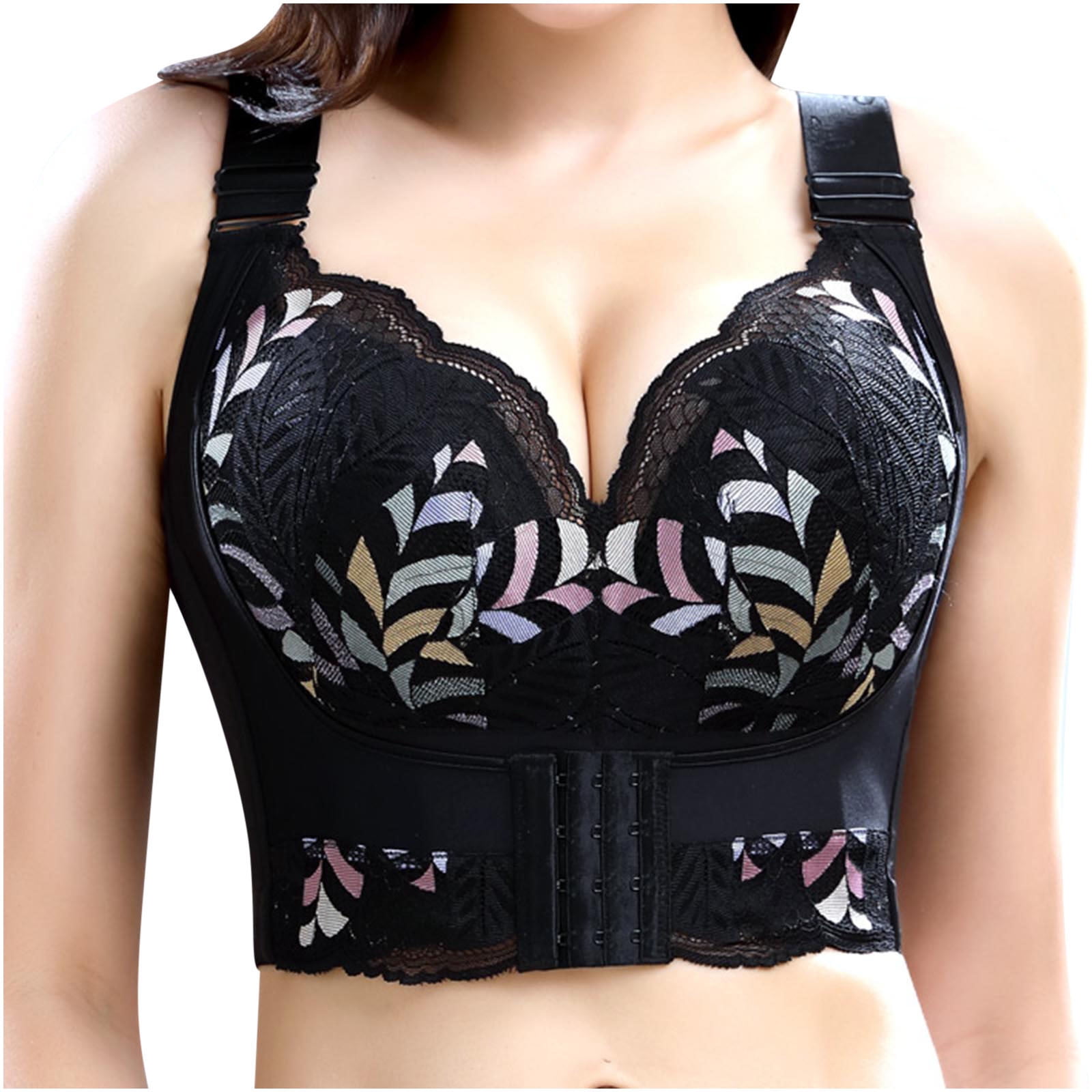 WQJNWEQ Clearance Lady’S Padded Bralette Plus Size Sports Sexy Push Up Bras  Ladies Traceless Comfortable One-Piece No Steel Ring Vest Breathable