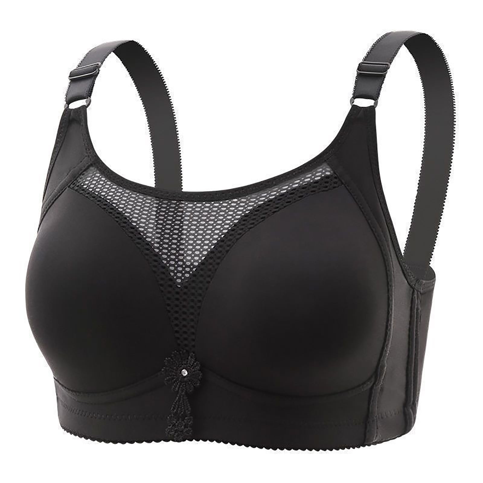 Mrat Clearance Sports Bras for Women High Support Strapless Large Bust  Wireless Snap Front Bra Older Halter Strapless Push up Supportive Bras  Clear Strap Front Closure Bras for Women Black 42 