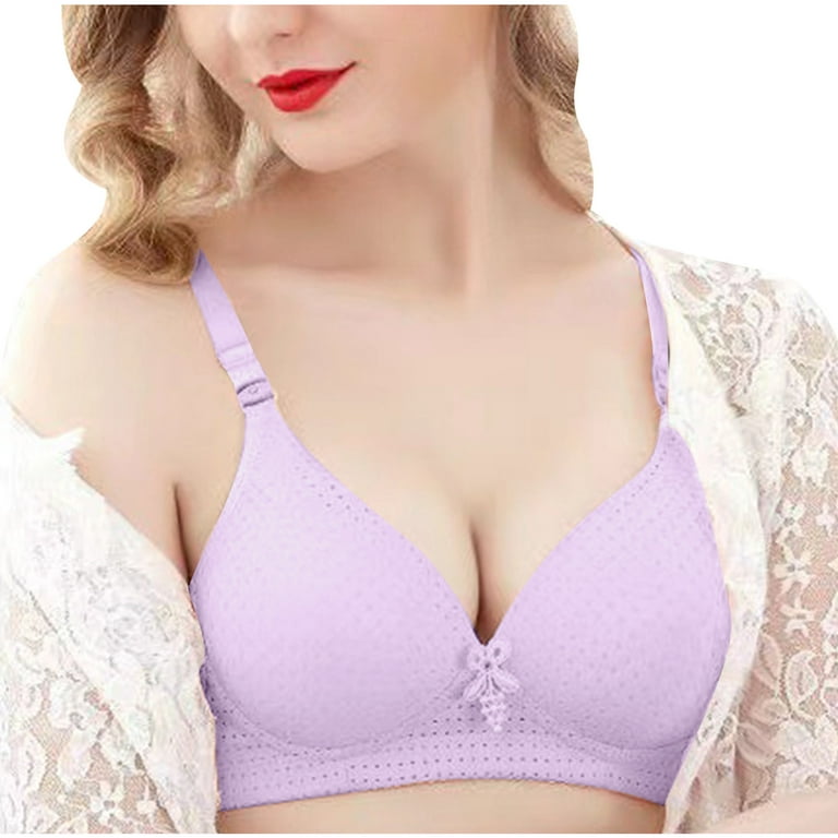 Mrat Clearance Sports Bras for Women High Support Wire-Free Large Breasts Plus  Size Bralette Wireless with Support and Lift Snap Front Bra Older Swim  Under Shirt Front Closure Bras for Women Purple