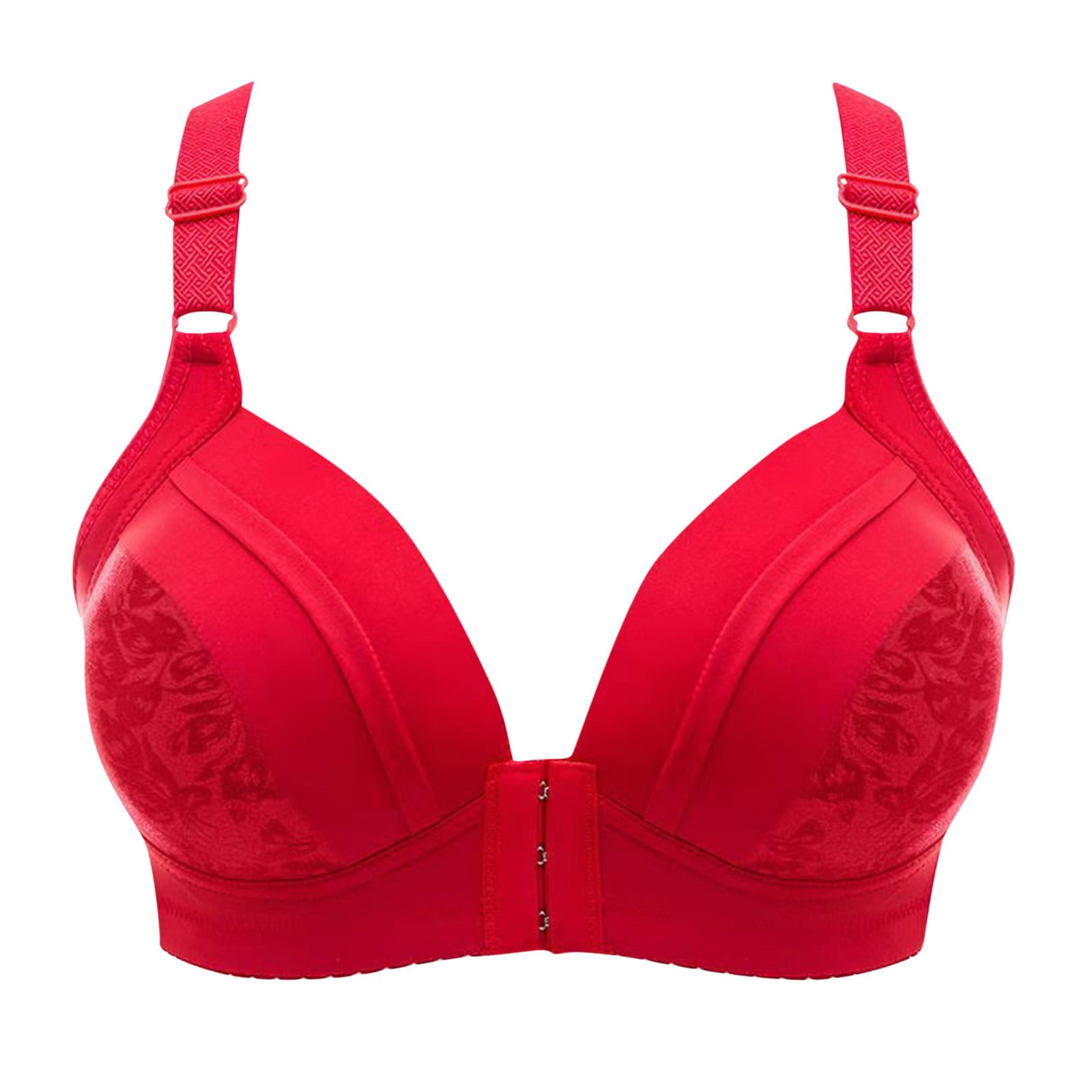 Mrat Clearance Sports Bras for Women Large Bust Comfortable Lace Breathable  Bras Plus Size Stick on Bras Reusable Strapless Large Breasts Bra Underwear  Red_I L 