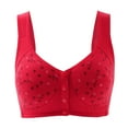 thumbnail image 1 of Mrat Sports Bras for Women Racerback Bralettes Built in Bra Tank Tops Lace V Neck Criss Cross Back Bralette Push up Sports Lace Bralettes Breathable Bra Red 2XL, 1 of 2