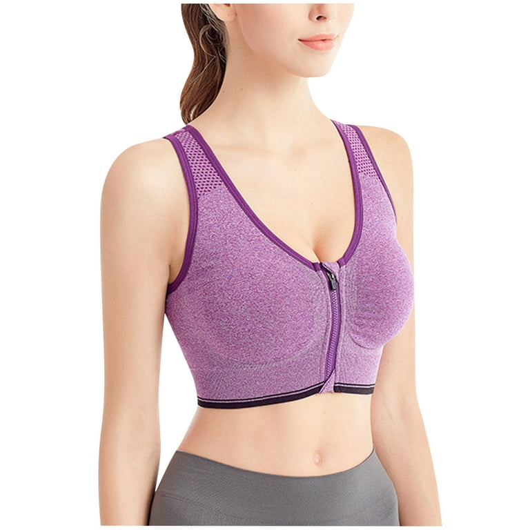 Mrat Clearance Sports Bras for Women Zip Front Sports Front Closure Seniors  Sports Bras pack Front Closure Post Sport High Support Cotton Bras