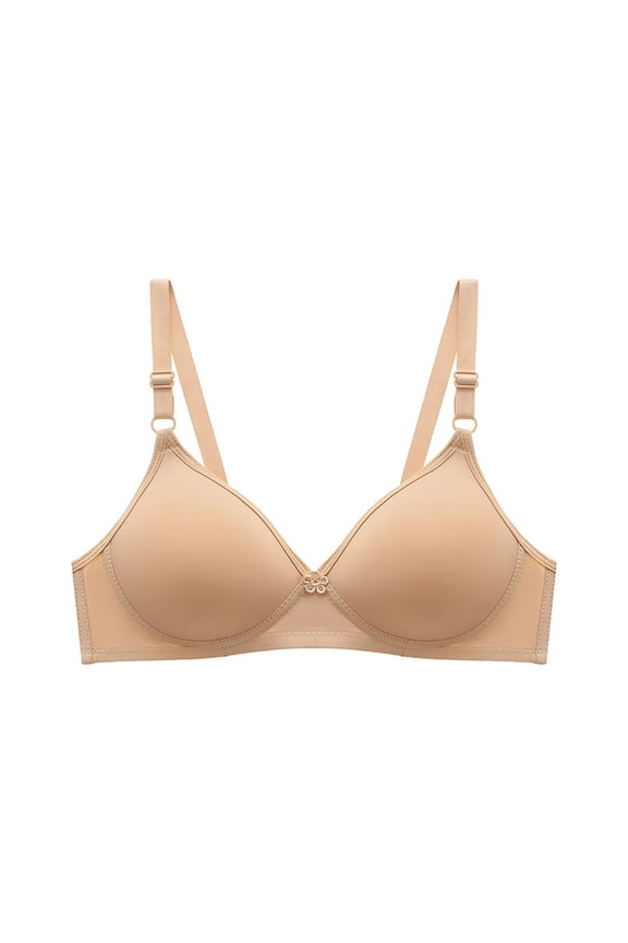 Strapess Push up Bras for Women Bra Soild Wire-Free Front Clasp Seamless Bralettes for Women Strapless Push up Bras for Women Underwear One-Piece Bra Everyday Underwear Khaki XL