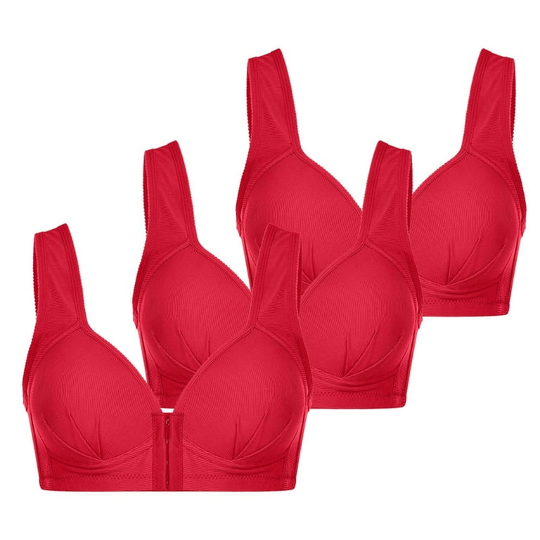 Plus Size M-5XL Everyday Bras for Women Full Coverage Brassiere Yoga Sports  Bras Sleep Bra Wire Free Tank Tops Bandeau (Color : Red, Size : Medium)
