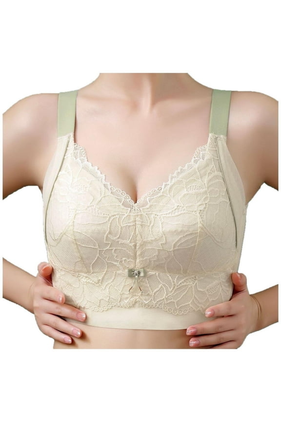 Mrat Strapless Bras for Women T Back Long Line Zip up Sports Bras Clear Straps Strapless Bandeau Bras Full Figure Camisoles with Built in Push up Bras for Women Beige XL