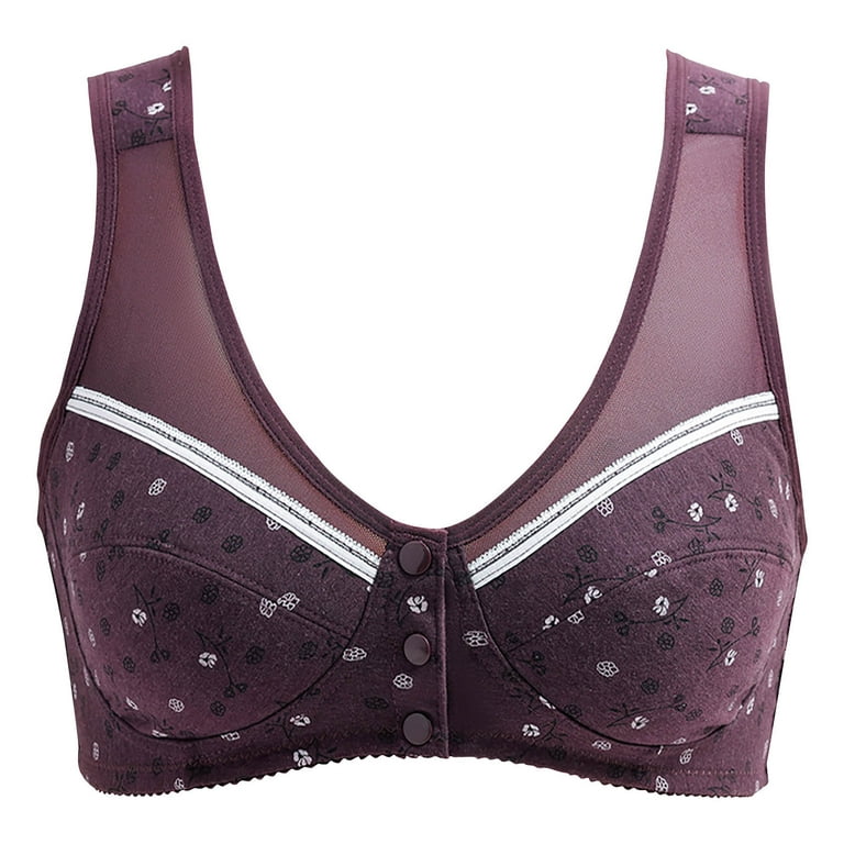 Mrat Clearance Teen Bras for Ladies Ages Clearance Womens Embroidered  Glossy Comfortable Breathable Bra Underwear No Underwire Tank with Built in  Bra L_17 Purple 46 