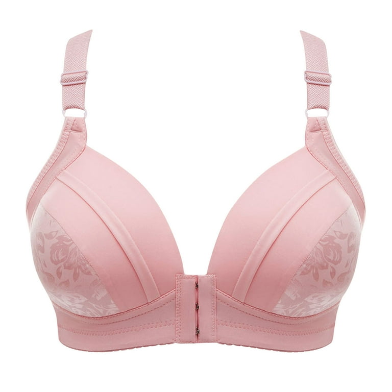 Mrat Clearance Teen Bras Clearance Womens Comfortable Lace Breathable  Padded Bralette Front Closure Bras Bra Underwear Nursing and Pumping Bra  L_1 Pink S 