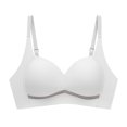 thumbnail image 1 of Mrat Third Love Bras for Women Casual Front Button Shaping Cup Shoulder Strap Underwire Bra Plus Size Wire-Free Shirts with Built in Bra L_13 White 38, 1 of 5