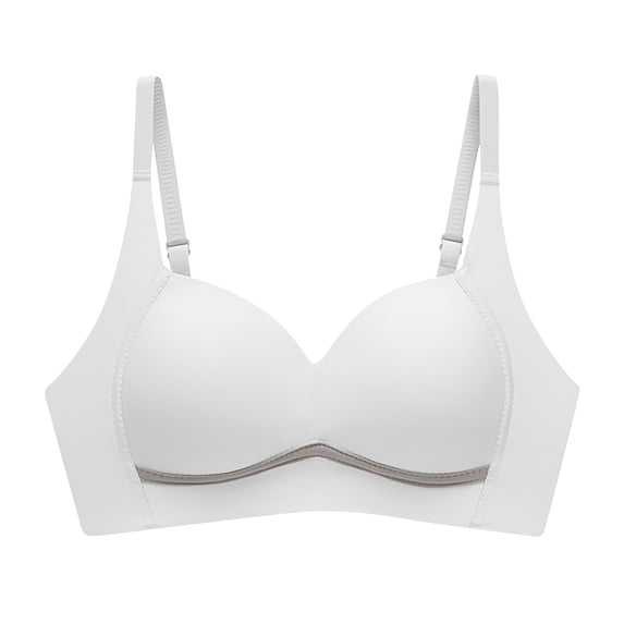 Mrat Third Love Bras for Women Casual Front Button Shaping Cup Shoulder Strap Underwire Bra Plus Size Wire-Free Shirts with Built in Bra L_13 White 38