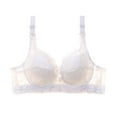 thumbnail image 1 of Mrat Clearance Women Strapless Bras Lace Lingerie Wire-Free Bra Stretch Seamfree Cami Strap Bralette Women's Unlined Scoop Neck Bralette Underwear Gathered Bra White XXXXL, 1 of 2