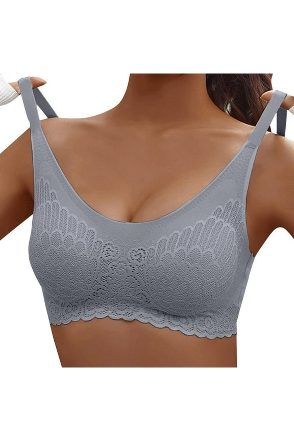 Clearance Womens Sports Bras Woman Bra No Underwire Underwears Yoga Ribbed Bralettes for Women Sports Bras Sports Base Underwears Gray 2XL