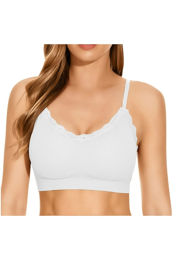 Womens Sports Bras Womens Lace Beauty Back Solid Half Strapless Push up Bralettes for Women Push up Womens Sports Bras Strap Wrap Hollow Out Bra Underwear White One Size