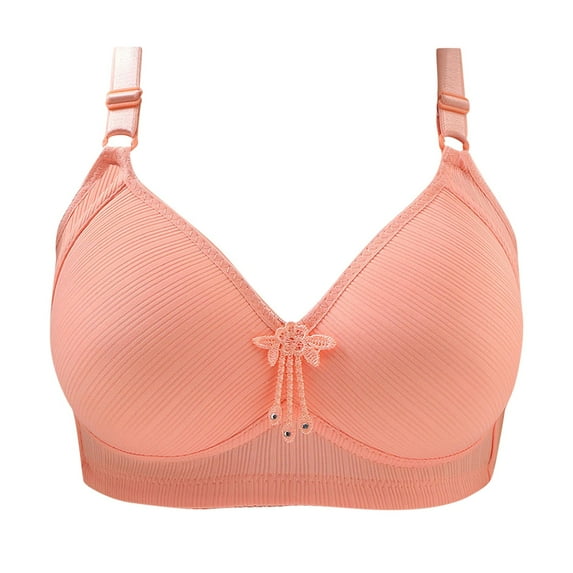 Mrat Womens Strapless Bras Womens Comfortable Lace Breathable Ribbed Bralettes for Women Bra Underwear No Underwire Binder Bra L_1 Pink XL